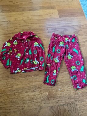Carter's Red Grinch Print Holiday Pajama Top